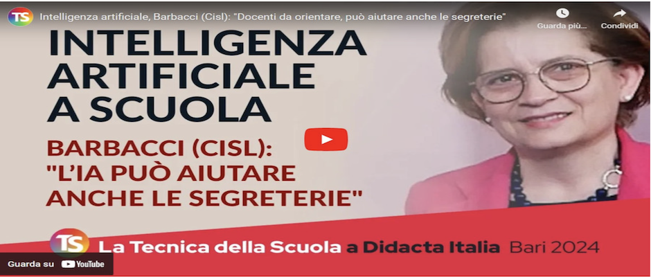 LA SEGRETARIA BARBACCI PARLA DA DIDACTA ITALIA AI MICROFONI DI TECNICA DELLA SCUOLA. DALL'IA AGLI IMPEGNI DEL MINISTRO SUL PROSSIMO CCNL FINO ALLA CAMPAGNA RSU