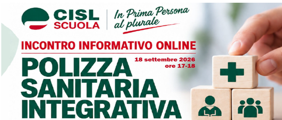 TUTTO SULLA POLIZZA DI ASSISTENZA SANITARIA INTEGRATIVA. INCONTRO INFORMATIVO 18 SETTEMBRE ORE 17